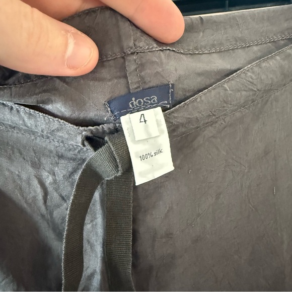 Dosa Silk Pants With Fringe Details Size 4 Color Grey - Picture 2 of 5